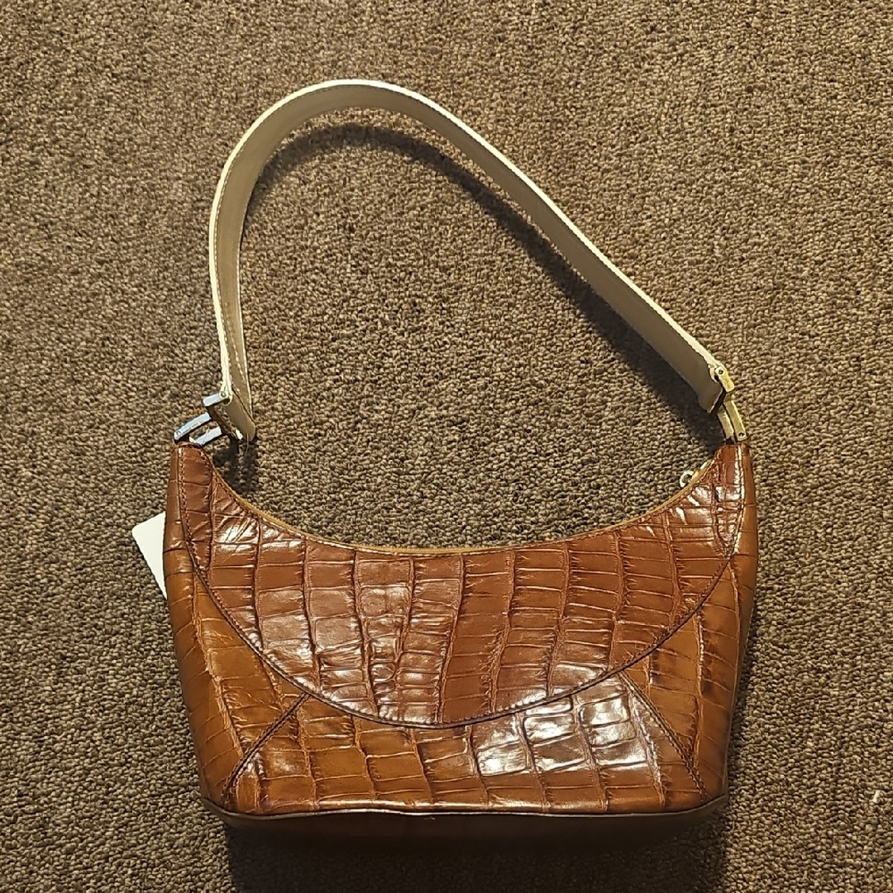 Versace Crocodile Pattern Shoulder Bag